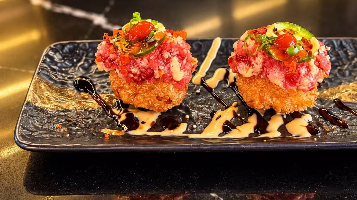 Crispy Rice Tuna — spicy tuna on fried rice cakes